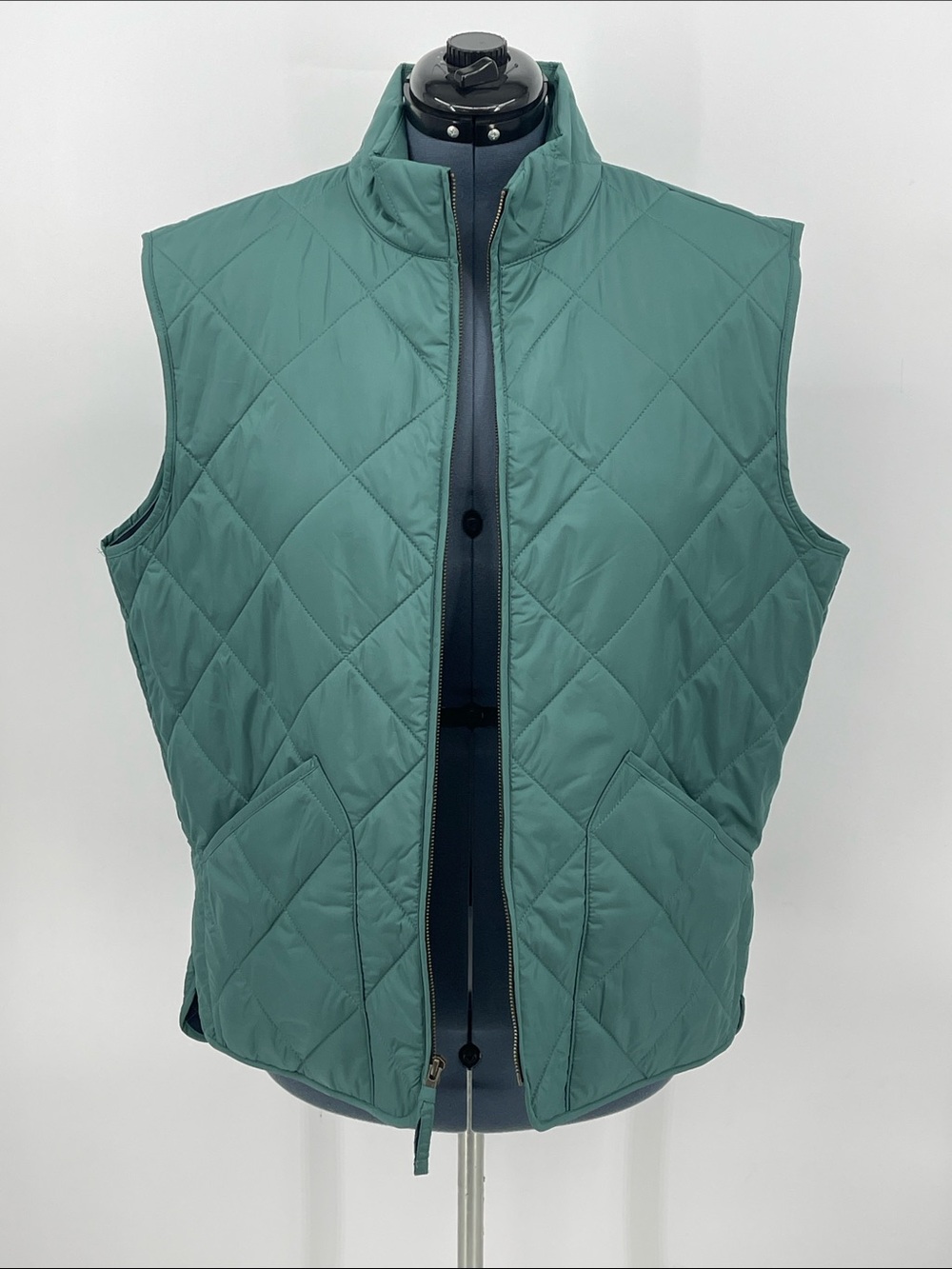 J CREW Quilted WOMENS SIZE XL Vest in Teal - Lightweight Zip Front